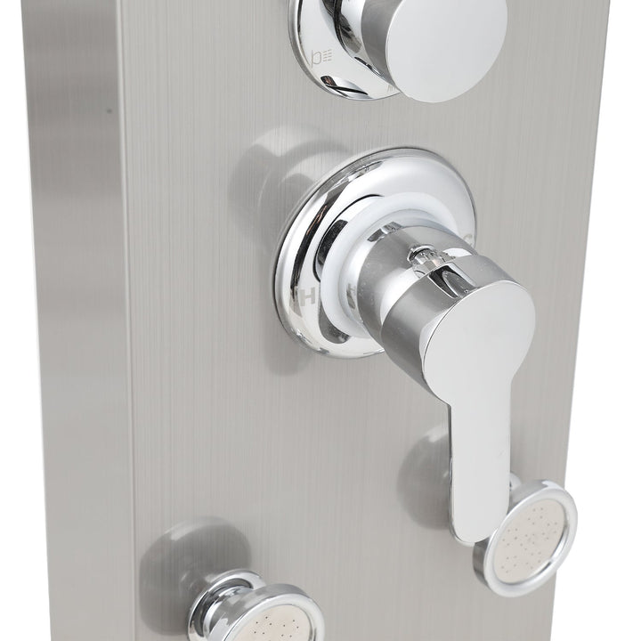 Shower panel stainless steel wall shower panel 5 functions silver | Kalsten