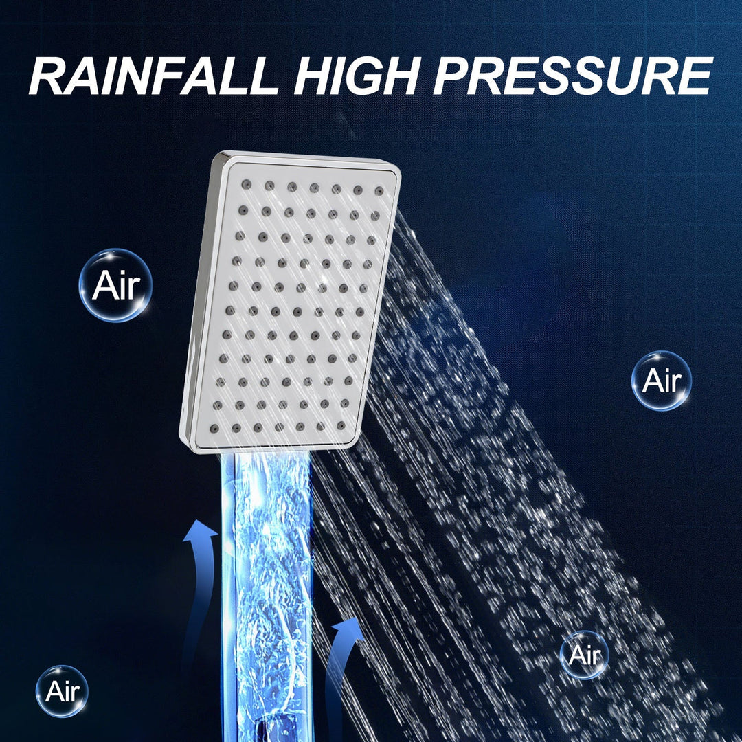Shower panel stainless steel wall shower panel 5 functions silver | Kalsten