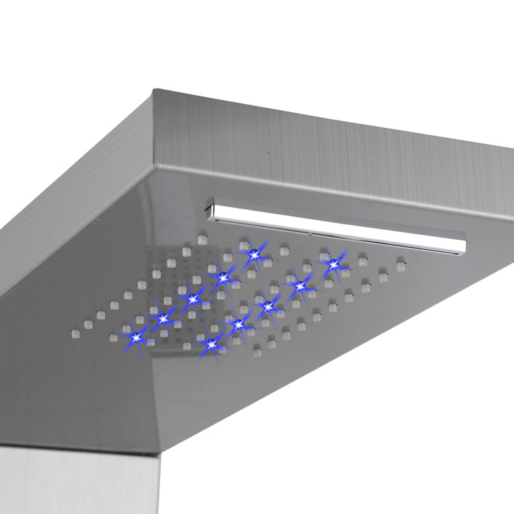 Shower panel stainless steel wall shower panel 5 functions silver | Kalsten