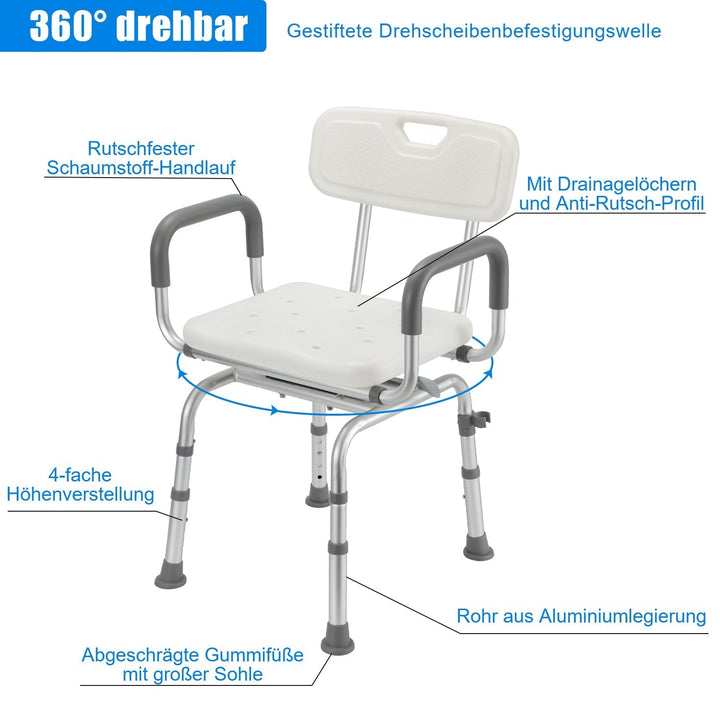 Shower chair Shower stool 360°rotatable | Kalsten