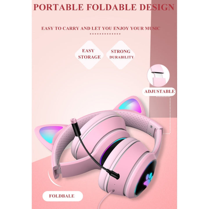 Gaming Headset Cat Ear LED Lighting USB 3.5mm | Kalsten