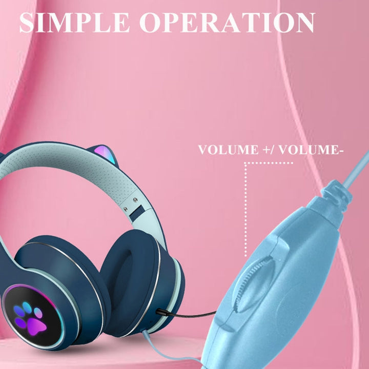 Gaming Headset Cat Ear LED Lighting USB 3.5mm | Kalsten