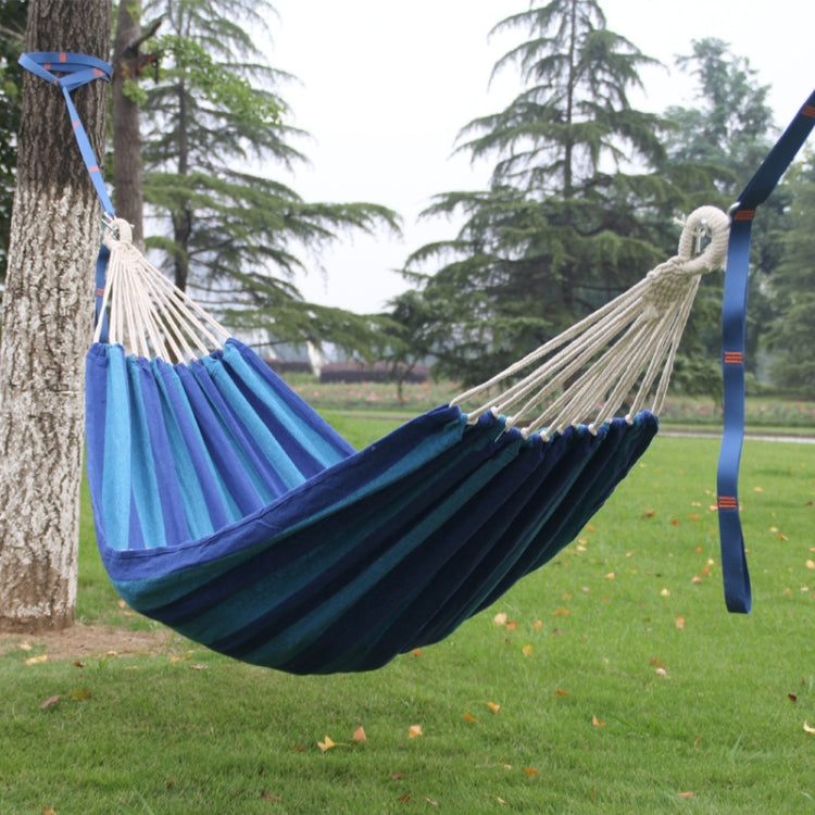 Kalsten | Outdoor Double Thick Canvas Hammock Indoor Swing, Size: 200x100cm (Dark Blue)