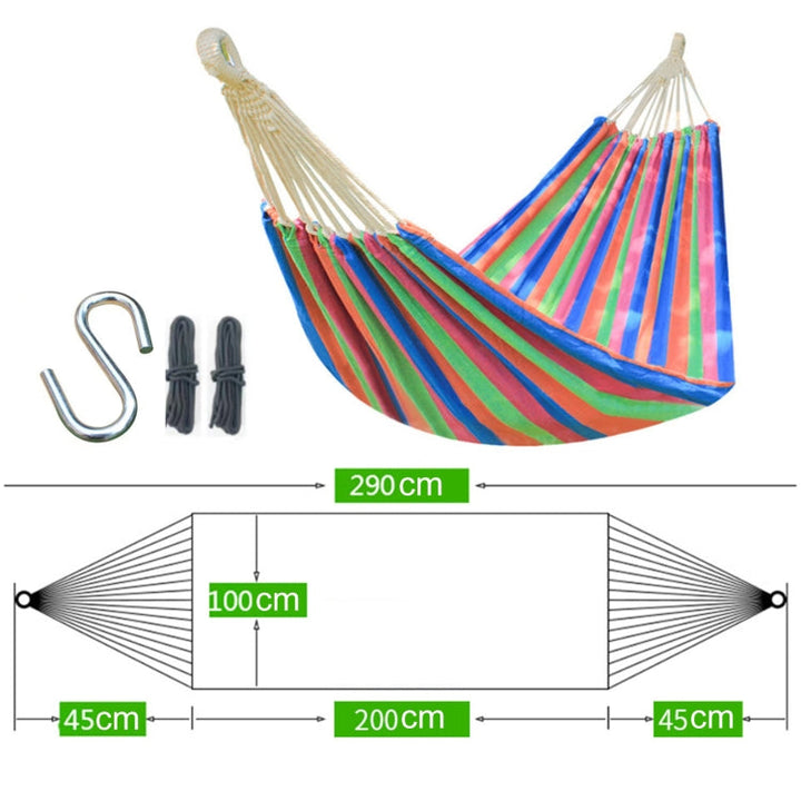 Kalsten | Outdoor Double Thick Canvas Hammock Indoor Swing, Size: 200x100cm (Dark Blue)