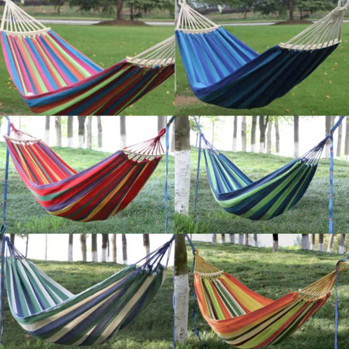 Kalsten | Outdoor Double Thick Canvas Hammock Indoor Swing, Size: 200x100cm (Dark Blue)