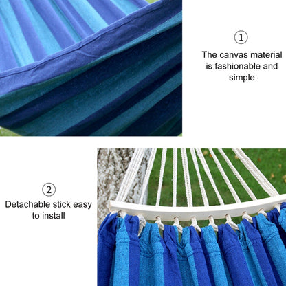 Skanto | Outdoor Double Thick Canvas Hammock Indoor Swing with Removable Arch, Size: 200x100cm (Dark Blue)