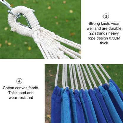 Skanto | Outdoor Double Thick Canvas Hammock Indoor Swing with Removable Arch, Size: 200x100cm (Dark Blue)
