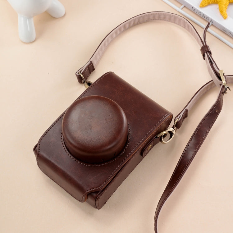 Kalsten | For FUJIFILM X100VI Full Body Leather Camera Case Bag with Strap (Coffee)