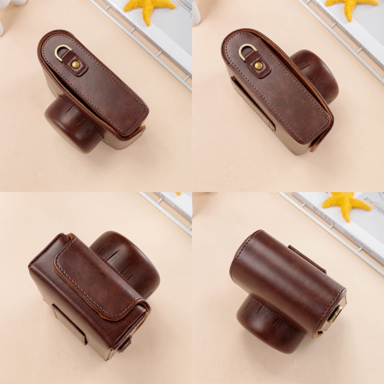 Kalsten | For FUJIFILM X100VI Full Body Leather Camera Case Bag with Strap (Coffee)