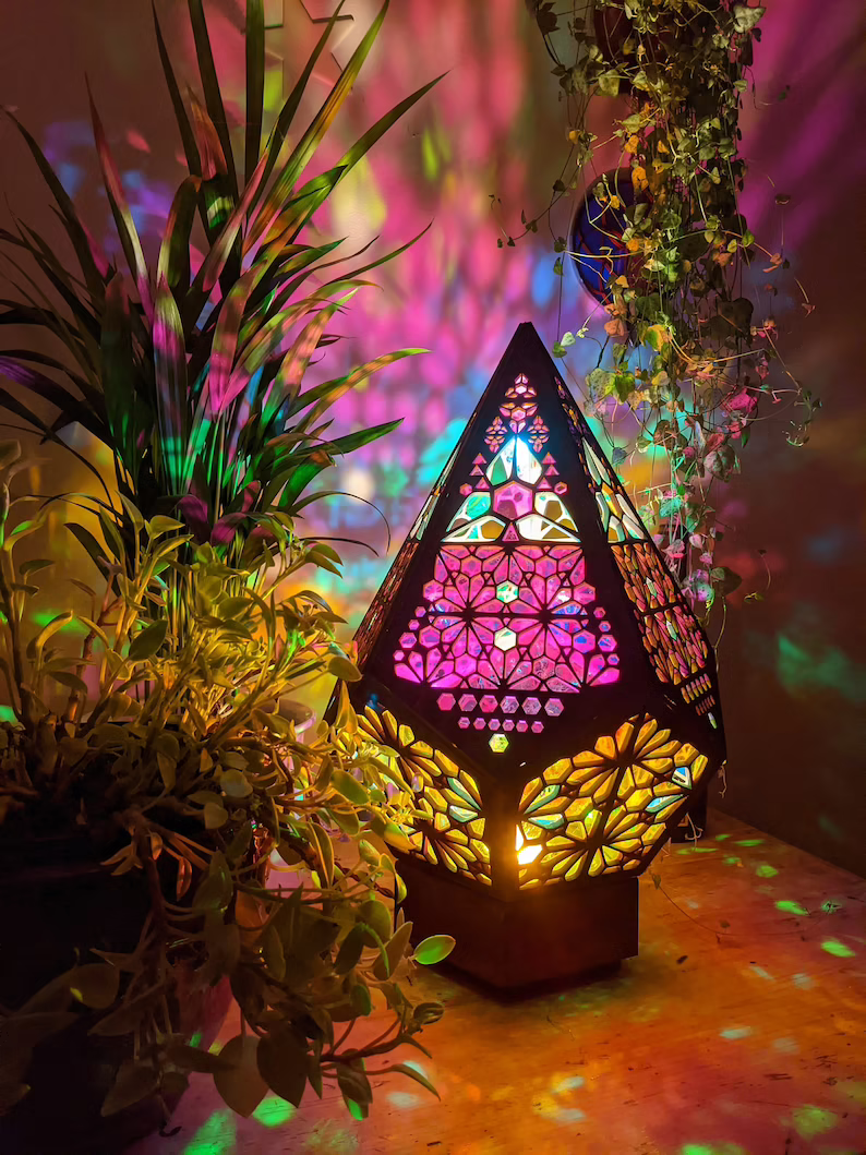 Glass-in-Block Style LED Table Lamp - LumiAura | Kalsten