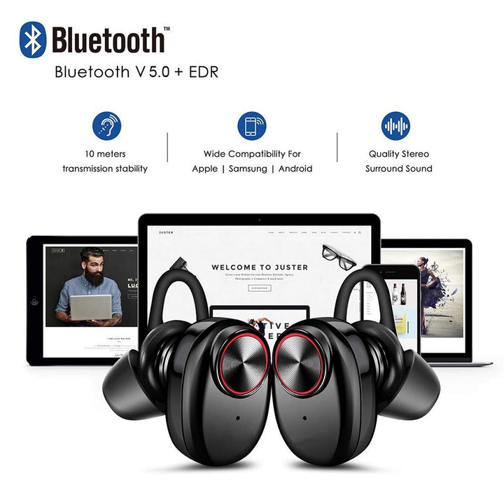 Wireless In-Ear Headphones Bluetooth V5.0 (black) | Kalsten