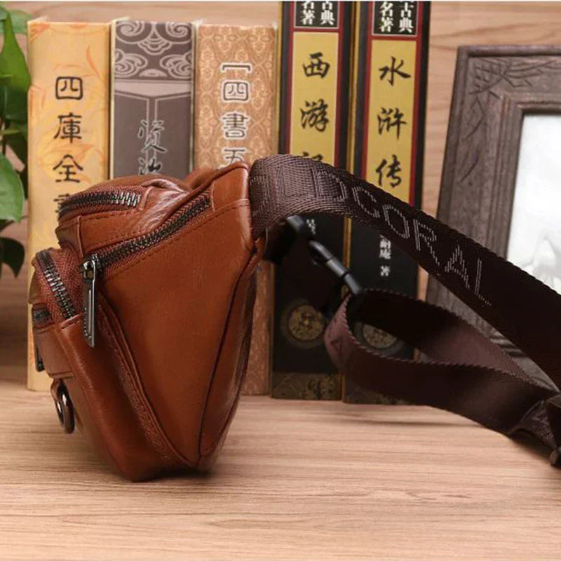 Kalsten | Genuine Cowhide Leather Waist Bag for Men – Large Capacity Fanny Pack, Belt & Crossbody Travel Bag