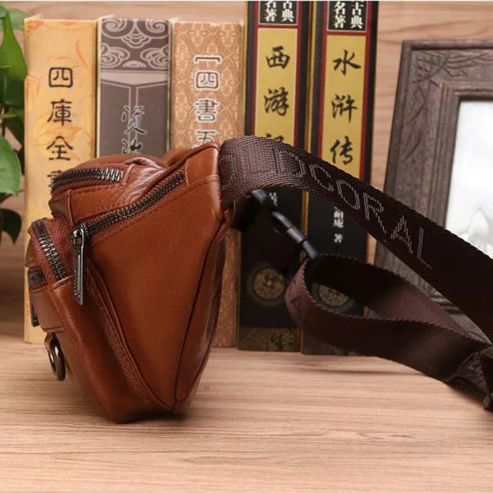 Kalsten | Genuine Cowhide Leather Waist Bag for Men – Large Capacity Fanny Pack, Belt & Crossbody Travel Bag