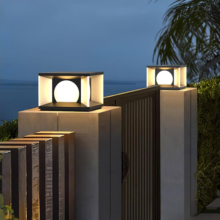 Eclipse Cube Outdoor Post Light | Kalsten