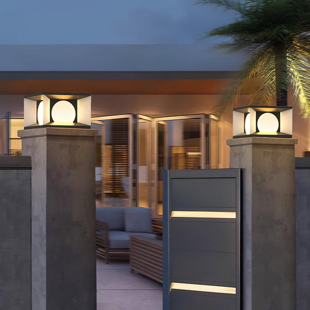 Eclipse Cube Outdoor Post Light | Kalsten