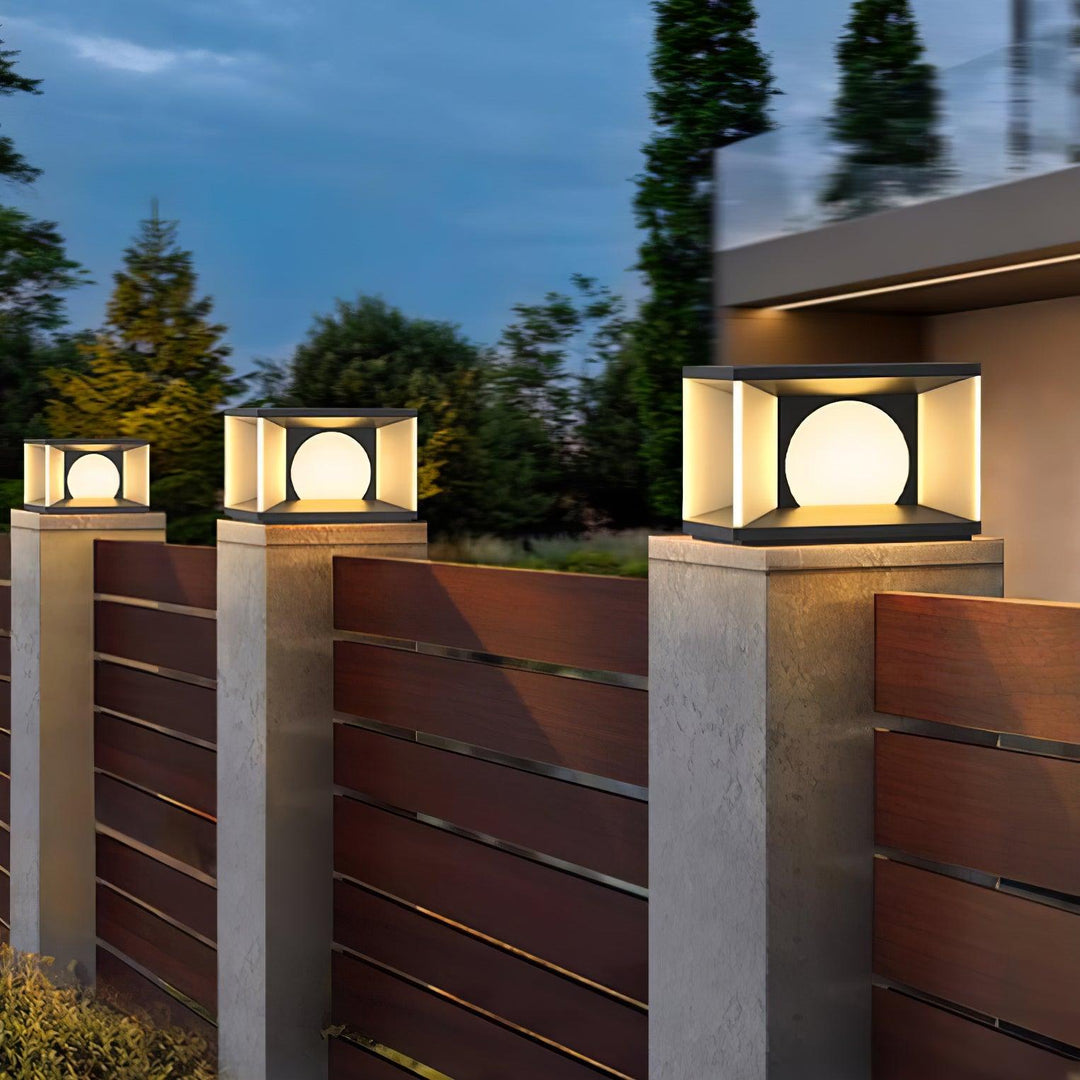 Eclipse Cube Outdoor Post Light | Kalsten