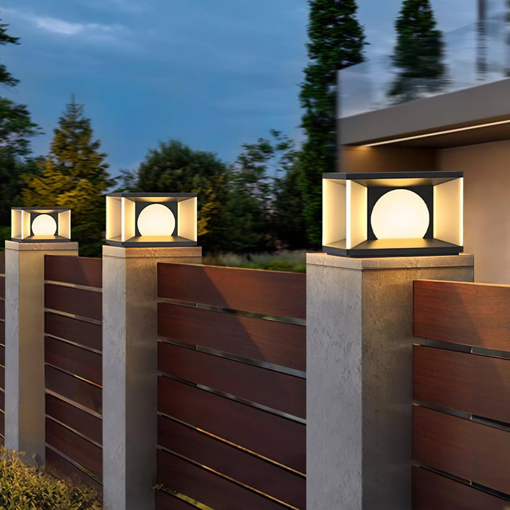 Eclipse Cube Outdoor Post Light | Kalsten
