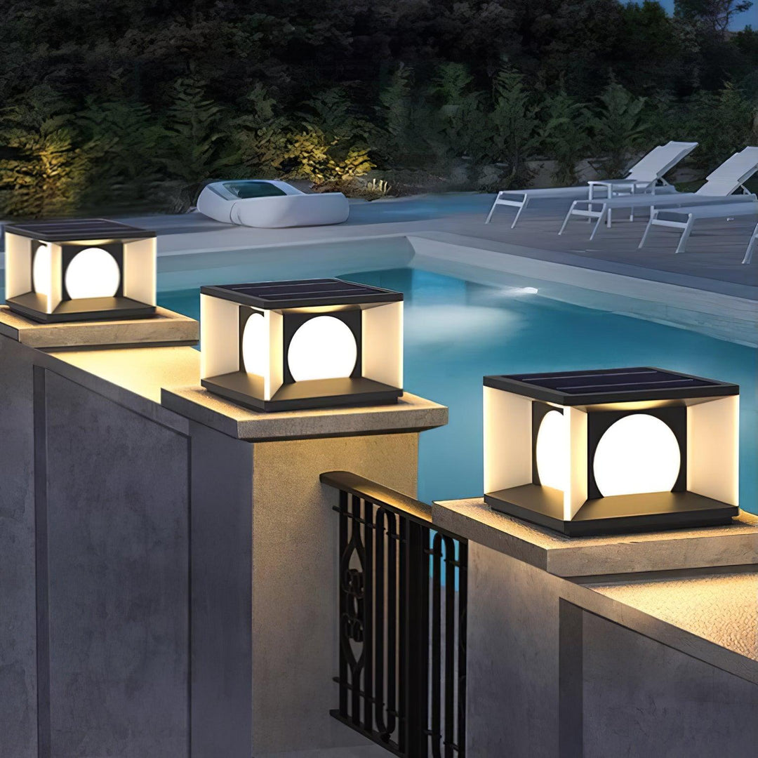 Eclipse Cube Outdoor Post Light | Kalsten