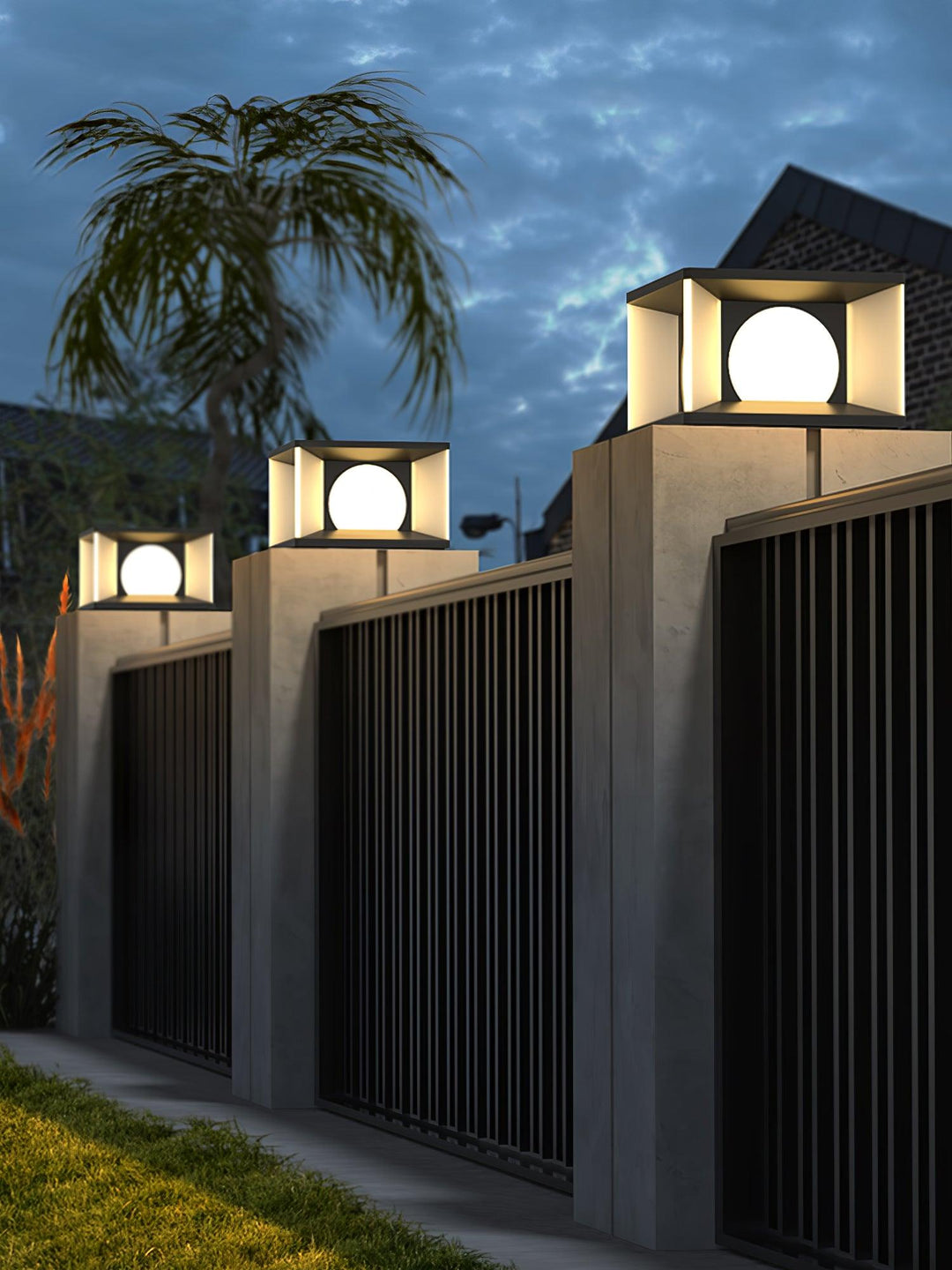 Eclipse Cube Outdoor Post Light | Kalsten