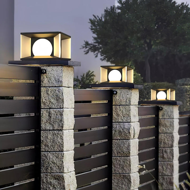 Eclipse Cube Outdoor Post Light | Kalsten