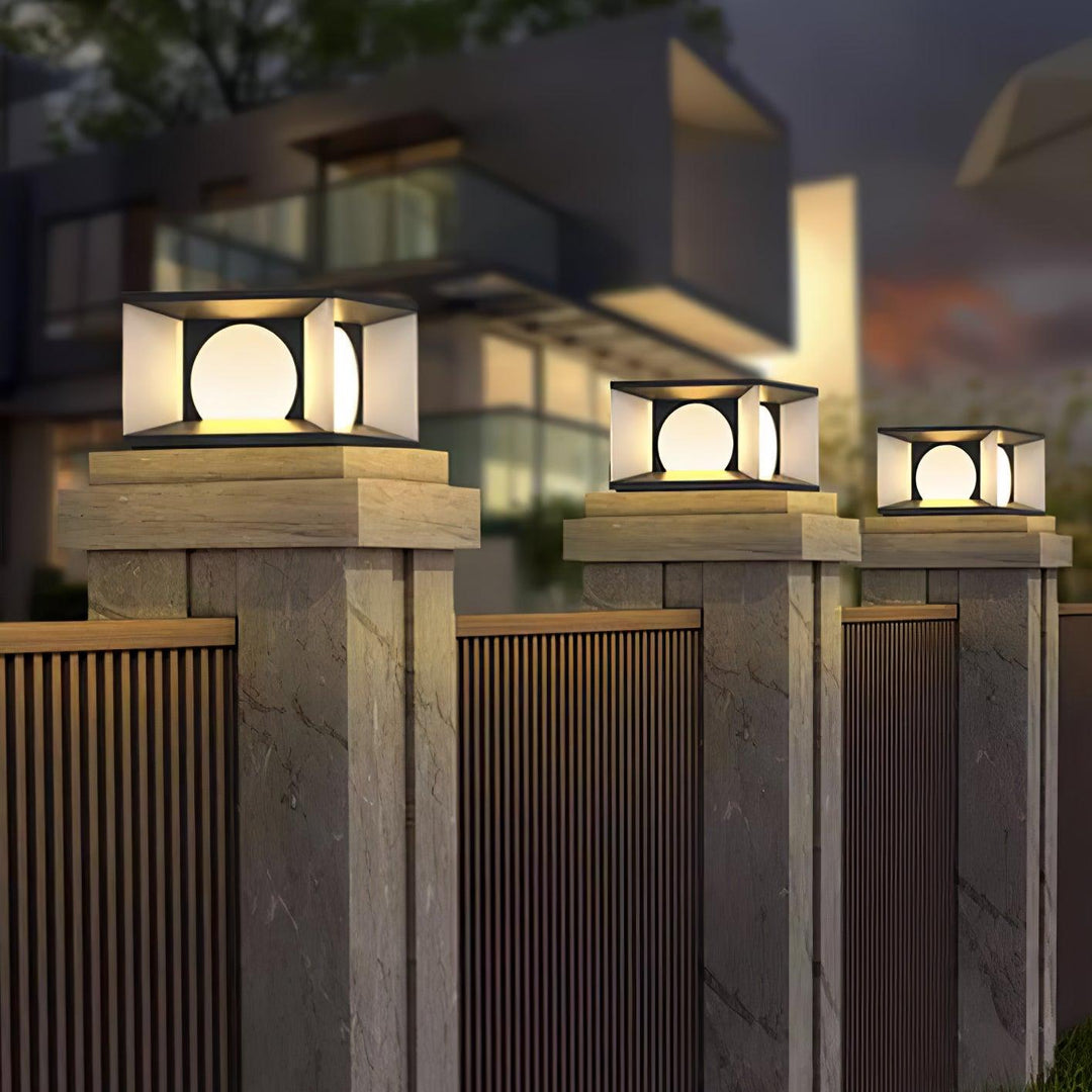 Eclipse Cube Outdoor Post Light | Kalsten