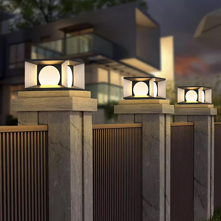 Eclipse Cube Outdoor Post Light | Kalsten