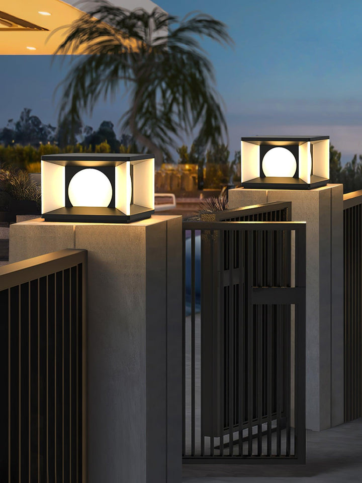 Eclipse Cube Outdoor Post Light | Kalsten