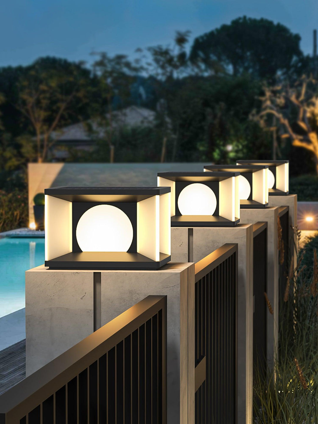Eclipse Cube Outdoor Post Light | Kalsten
