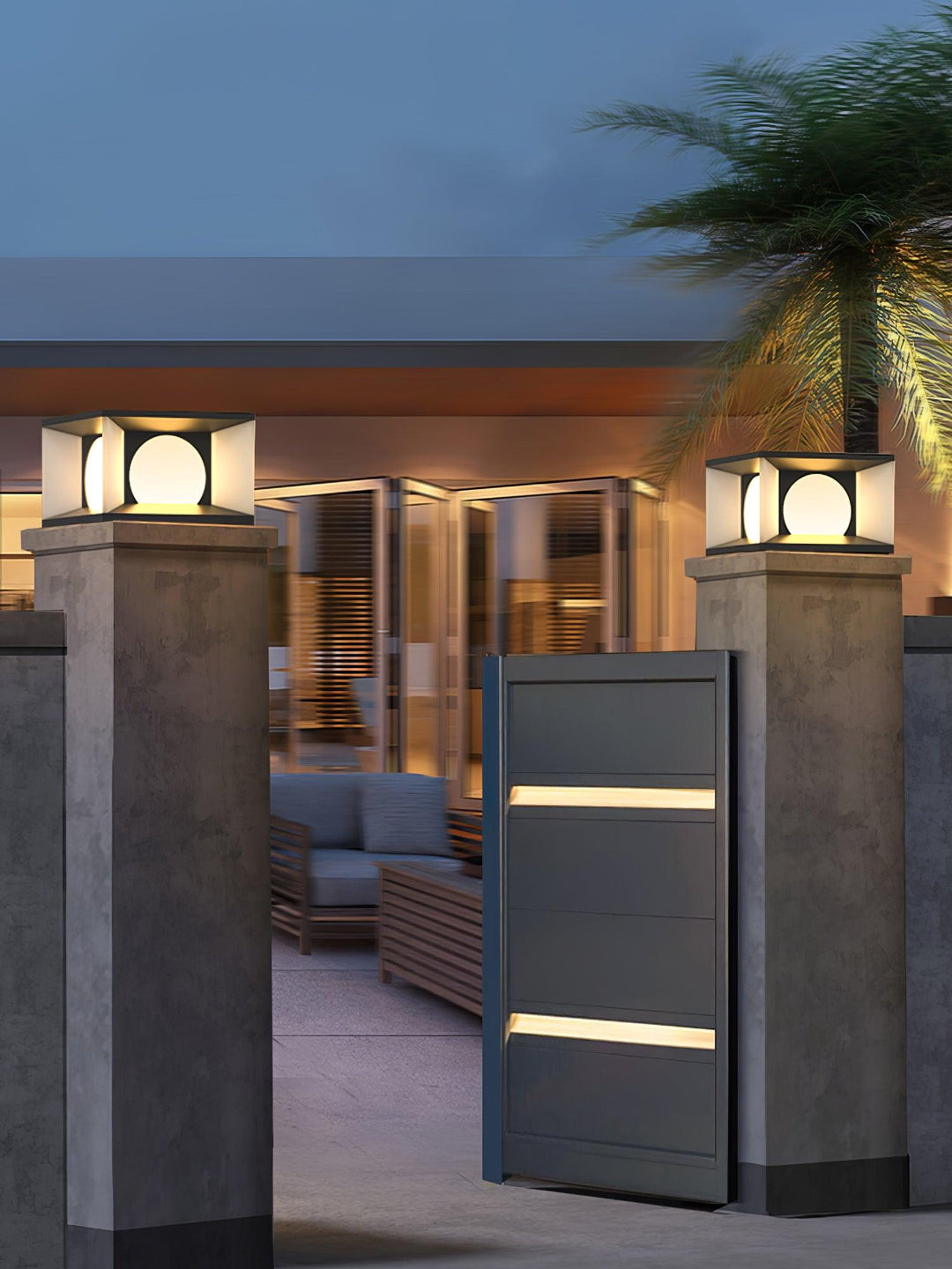 Eclipse Cube Outdoor Post Light | Kalsten