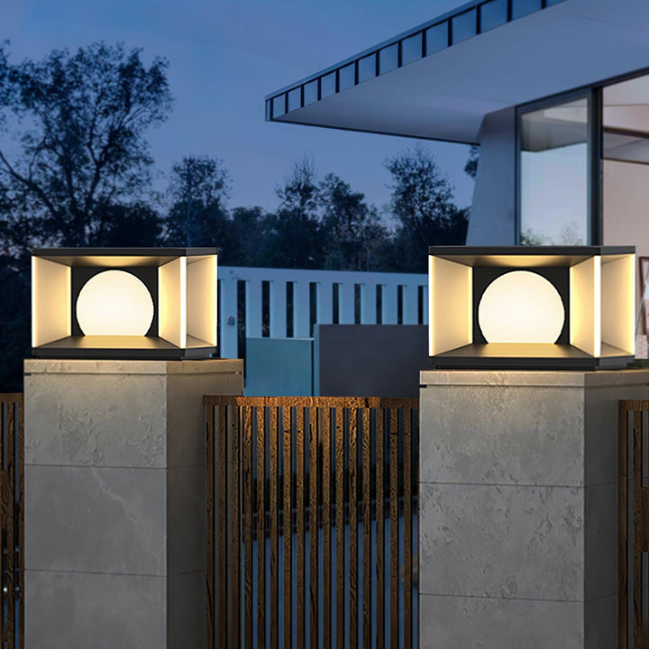 Eclipse Cube Outdoor Post Light | Kalsten