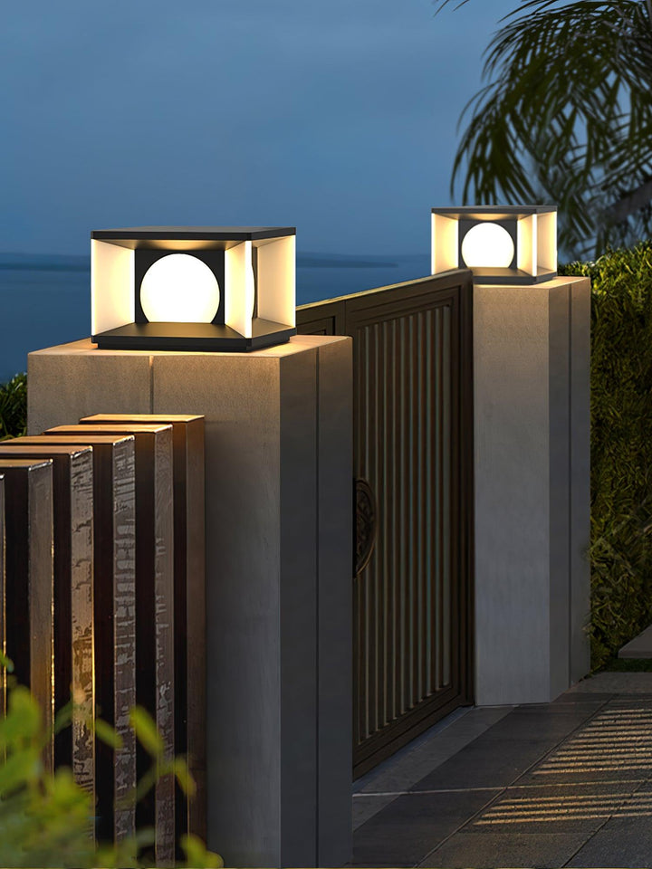 Eclipse Cube Outdoor Post Light | Kalsten