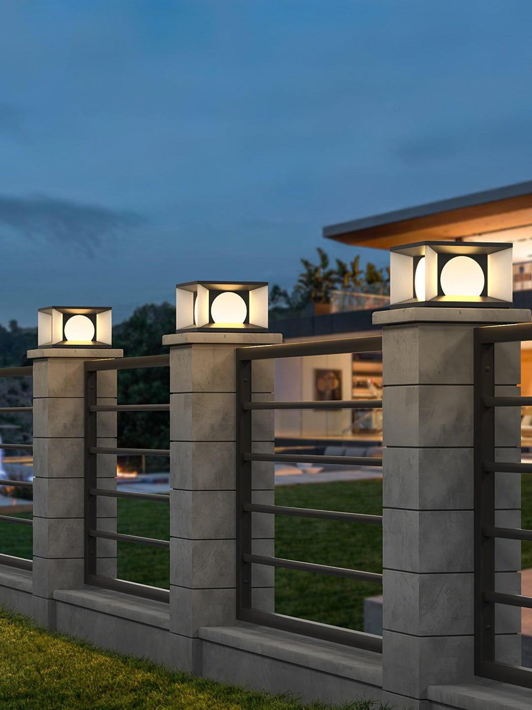 Eclipse Cube Outdoor Post Light | Kalsten