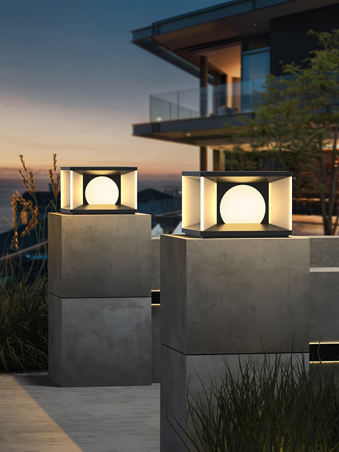 Eclipse Cube Outdoor Post Light | Kalsten