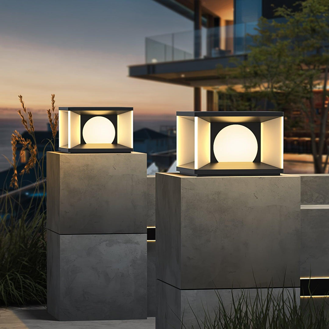 Eclipse Cube Outdoor Post Light | Kalsten