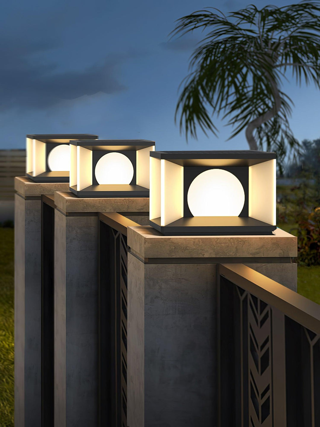 Eclipse Cube Outdoor Post Light | Kalsten