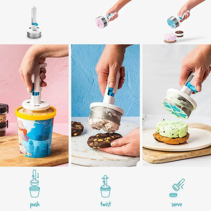 Kalsten | Stainless Steel Ice Cream Scoop – With One-Hand Release & Ergonomic Handle