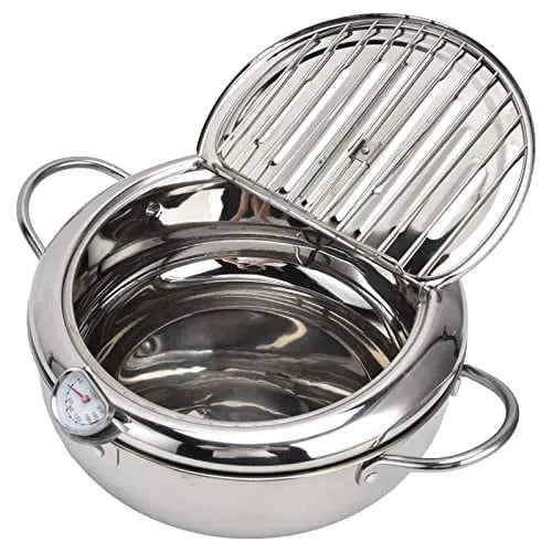 Kalsten | Stainless Steel Frying Pan with Thermometer & Draining Rack