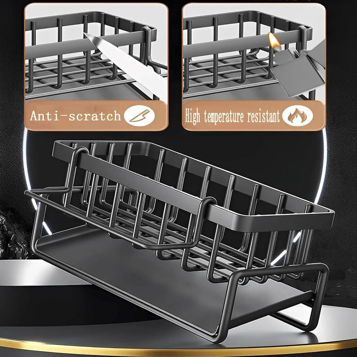 Kalsten | Stainless Steel Sink Organizer – With Towel Holder & Drain for Clean Order