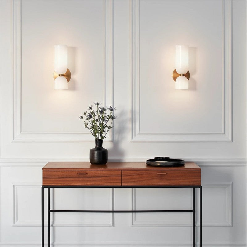 Kalsten | Glass Wall Light With Double Lamp Design