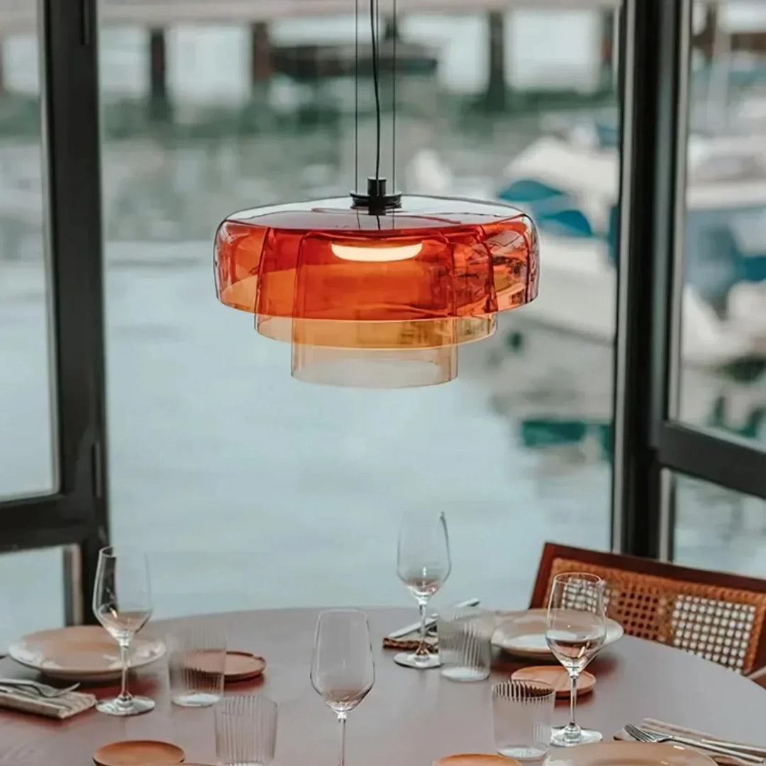 Pendant Light Glass Bowl 10 in Adjustable Dining Room Lounge Hanging Lamp Artistic Ambient Lighting | Kalsten