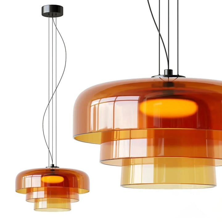 Pendant Light Glass Bowl 10 in Adjustable Dining Room Lounge Hanging Lamp Artistic Ambient Lighting | Kalsten