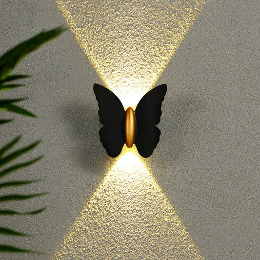 Butterfly-Design LED Outdoor Wall Lantern