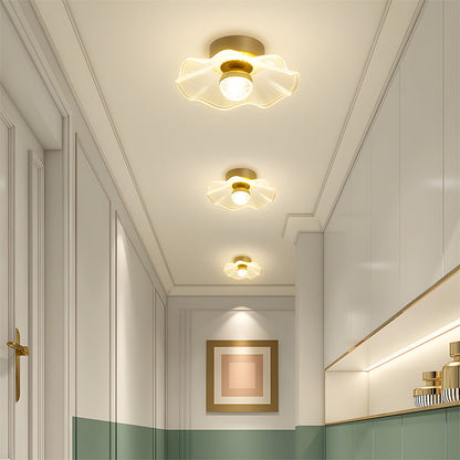 Gold-Finish LED Flush Mount & Wall Light