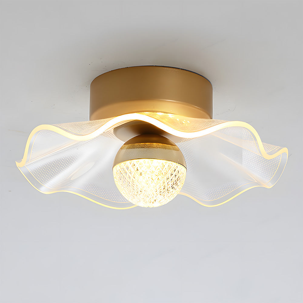Gold-Finish LED Flush Mount & Wall Light