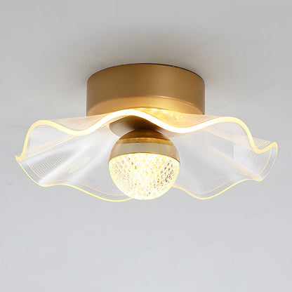 Gold-Finish LED Flush Mount & Wall Light
