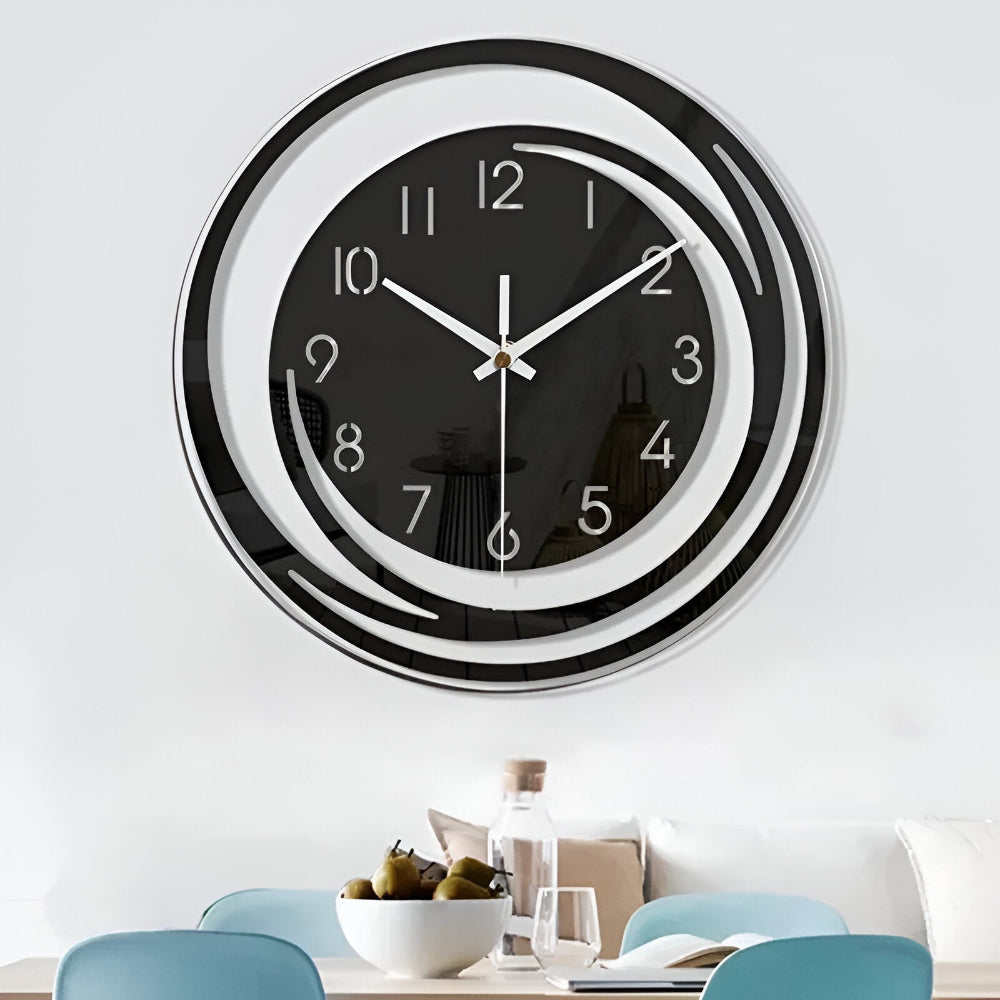 Kalsten | Modern Black Acrylic Wall Clock in Scandinavian Design 30 cm