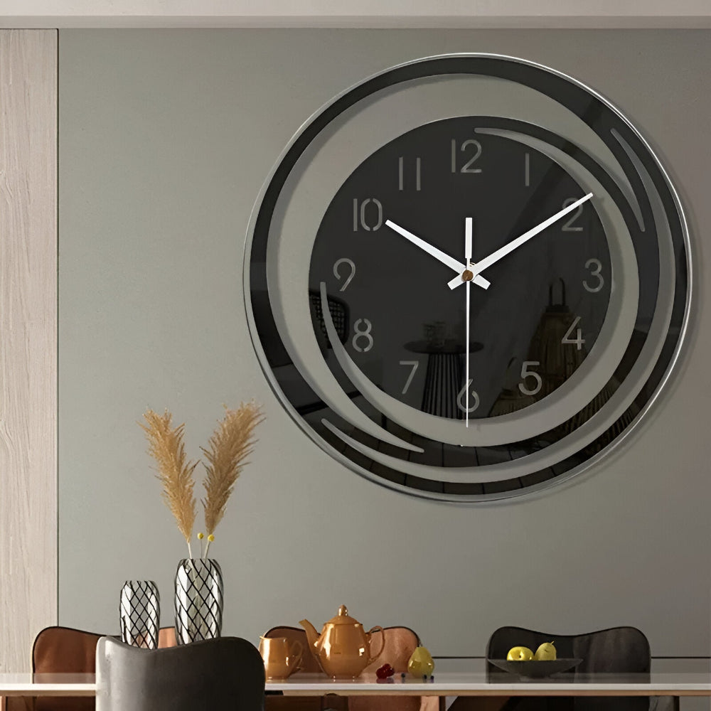Kalsten | Modern Black Acrylic Wall Clock in Scandinavian Design 30 cm