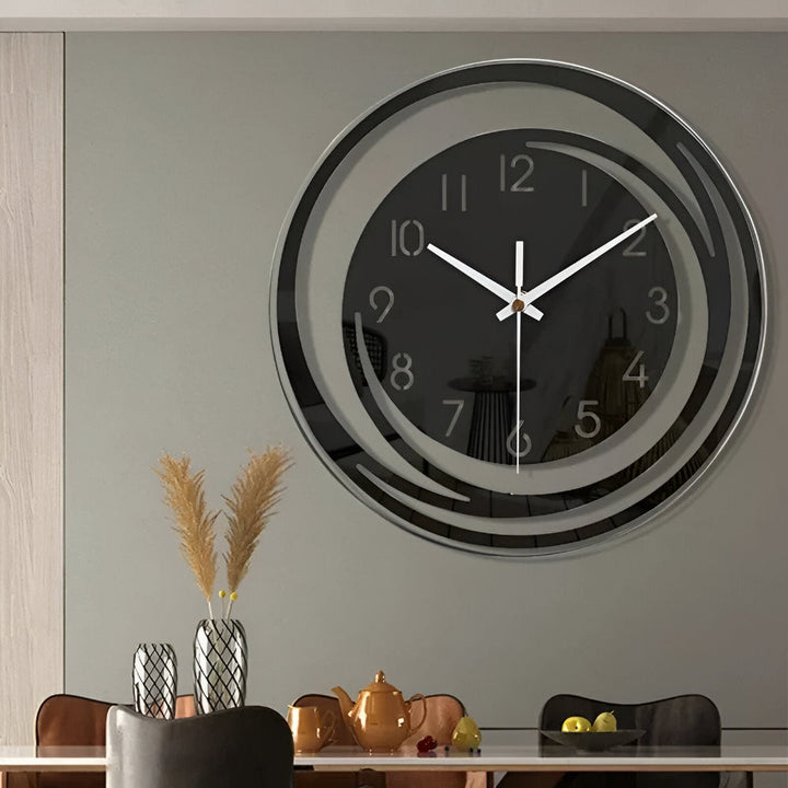 Kalsten | Modern Black Acrylic Wall Clock in Scandinavian Design 30 cm