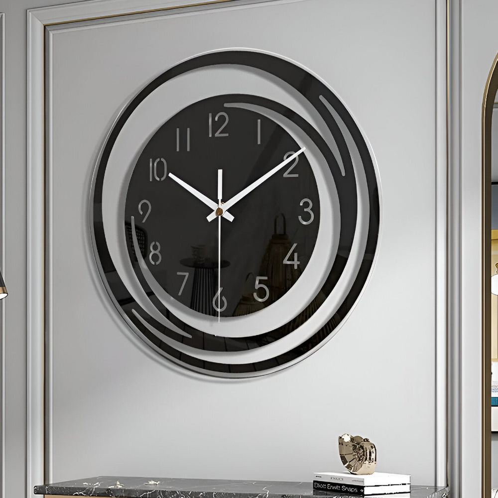 Kalsten | Modern Black Acrylic Wall Clock in Scandinavian Design 30 cm