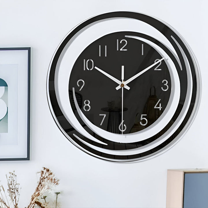 Kalsten | Modern Black Acrylic Wall Clock in Scandinavian Design 30 cm